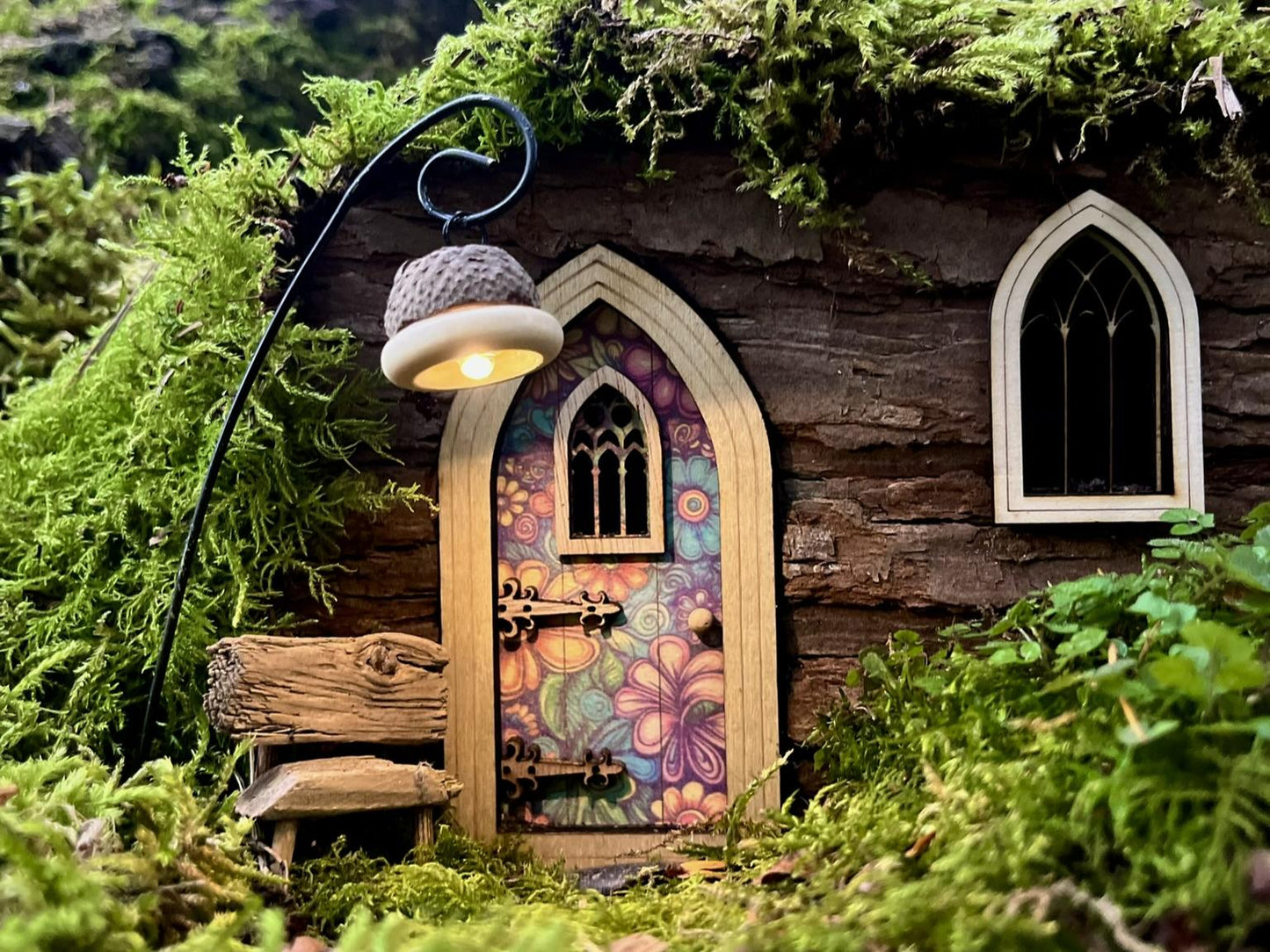 Fairy Door with Flower Pattern