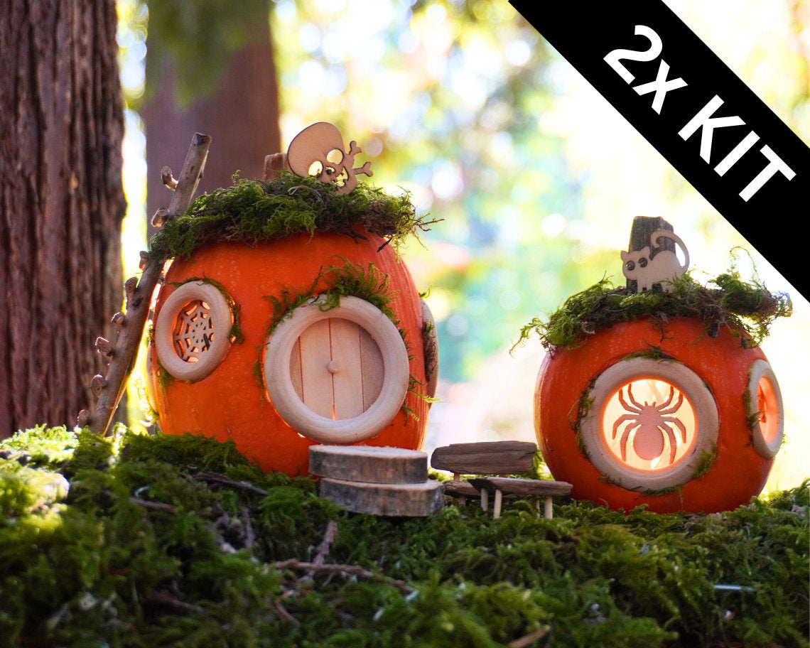 2x DIY pumpkin fairy house Kits