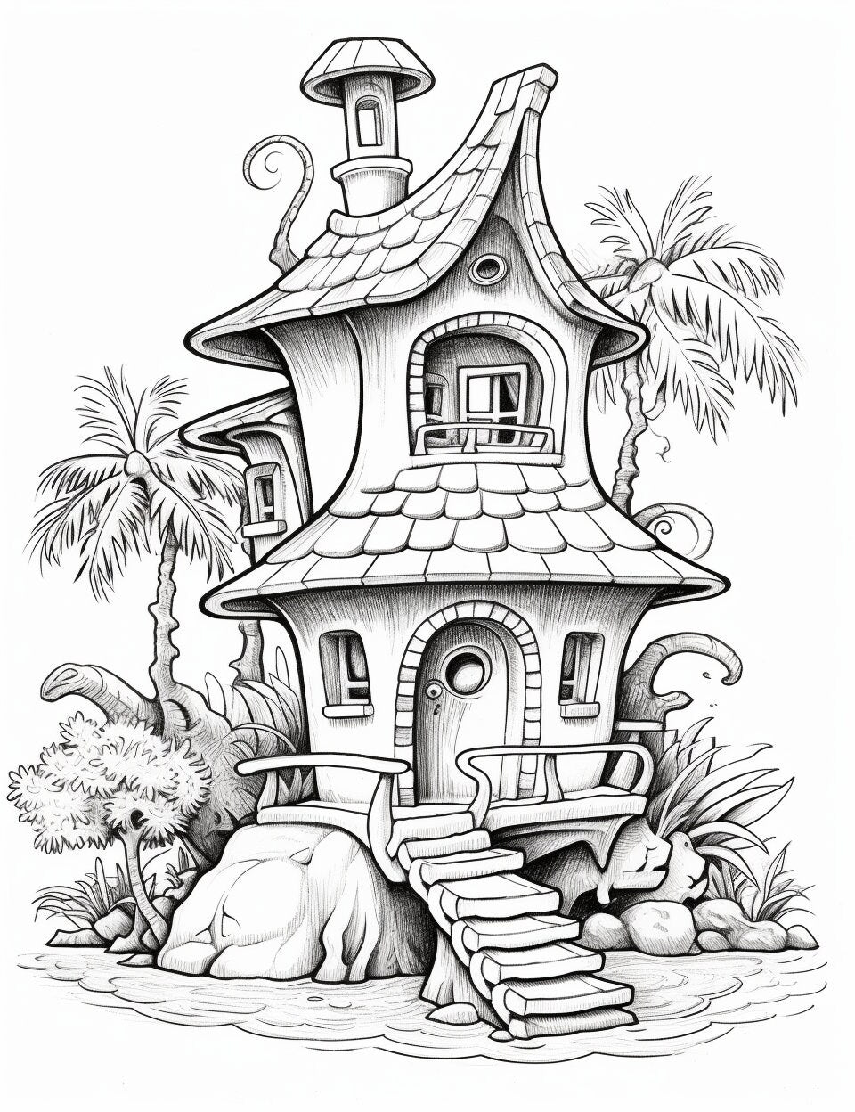 20 Kid-Friendly Fairy House Coloring Pages for Creative Fun