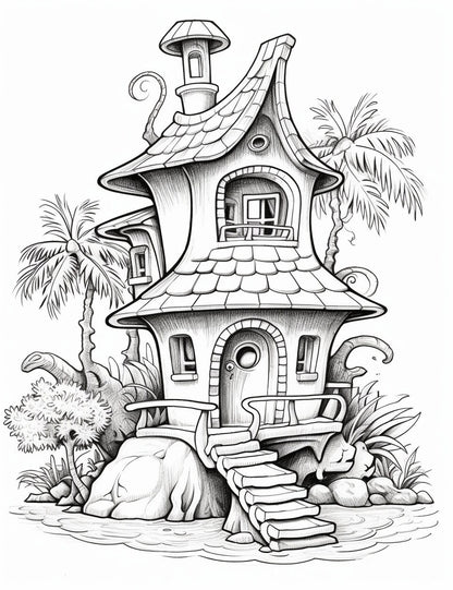 20 Kid-Friendly Fairy House Coloring Pages for Creative Fun