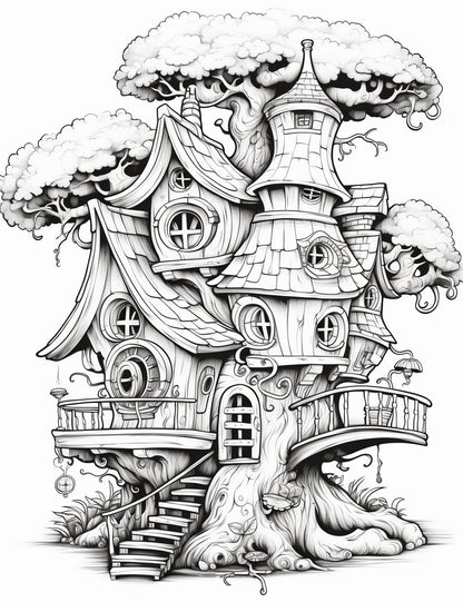 20 Kid-Friendly Fairy House Coloring Pages for Creative Fun