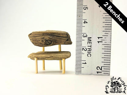 Enchanting Handmade Miniature Wood Benches