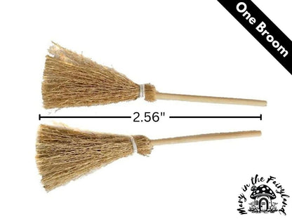 Enchanting Miniature Straw Brooms for Your Fairy Wonderland