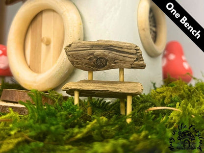 5x Enchanting Handmade Miniature Wood Benches