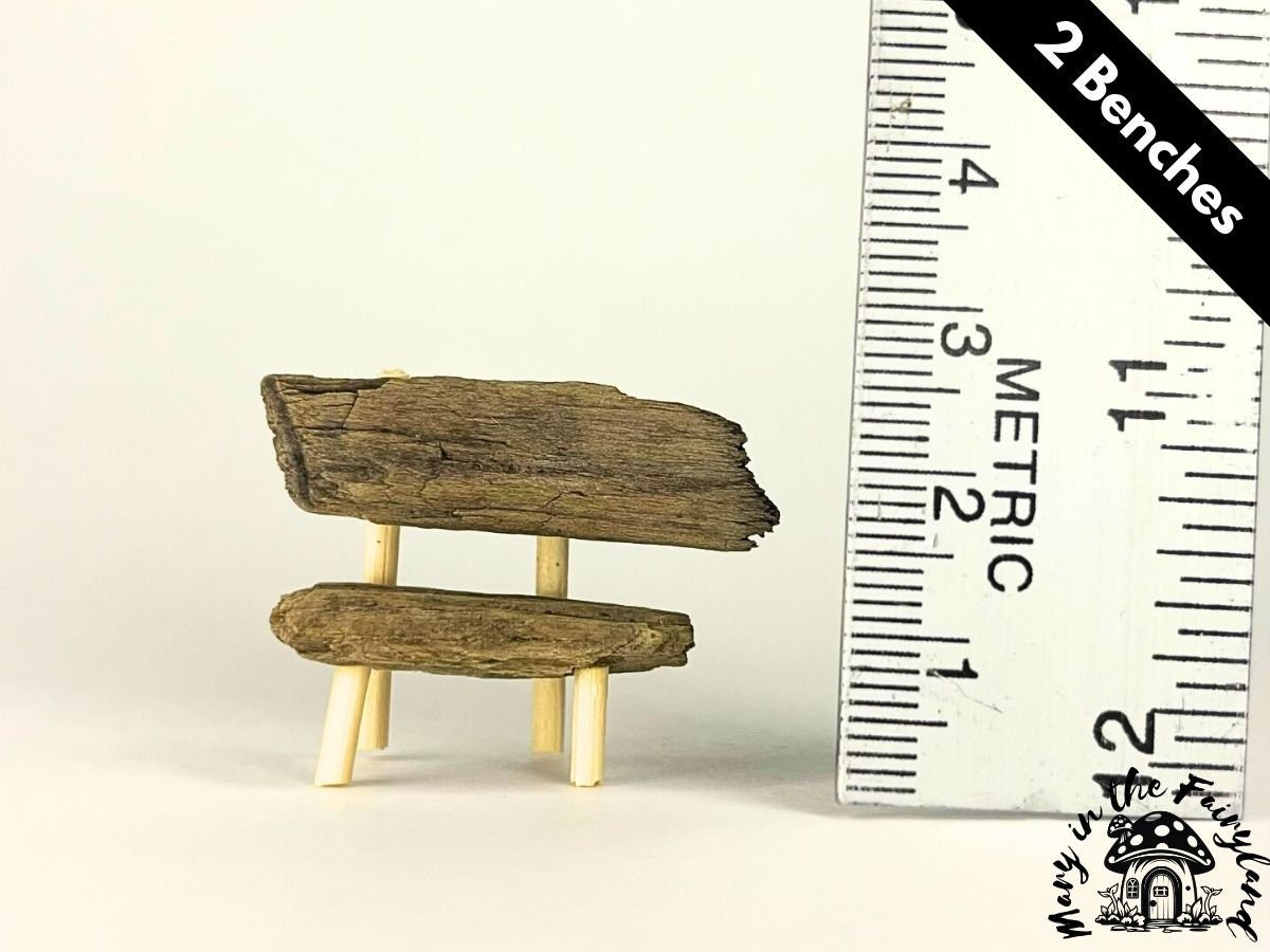 Enchanting Handmade Miniature Wood Benches