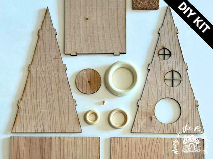 4x DIY A-Frame Fairy House Kit - Whimsical Craft for Magical Gardens