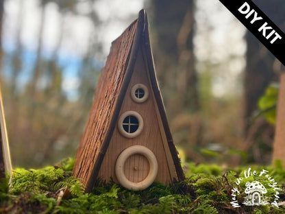 DIY A-Frame Fairy House Kit - Whimsical Craft for Magical Gardens