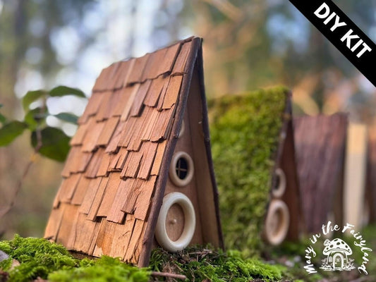 DIY A-Frame Fairy House Kit - Whimsical Craft for Magical Gardens