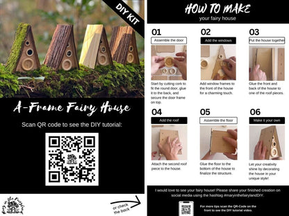 DIY A-Frame Fairy House Kit - Whimsical Craft for Magical Gardens