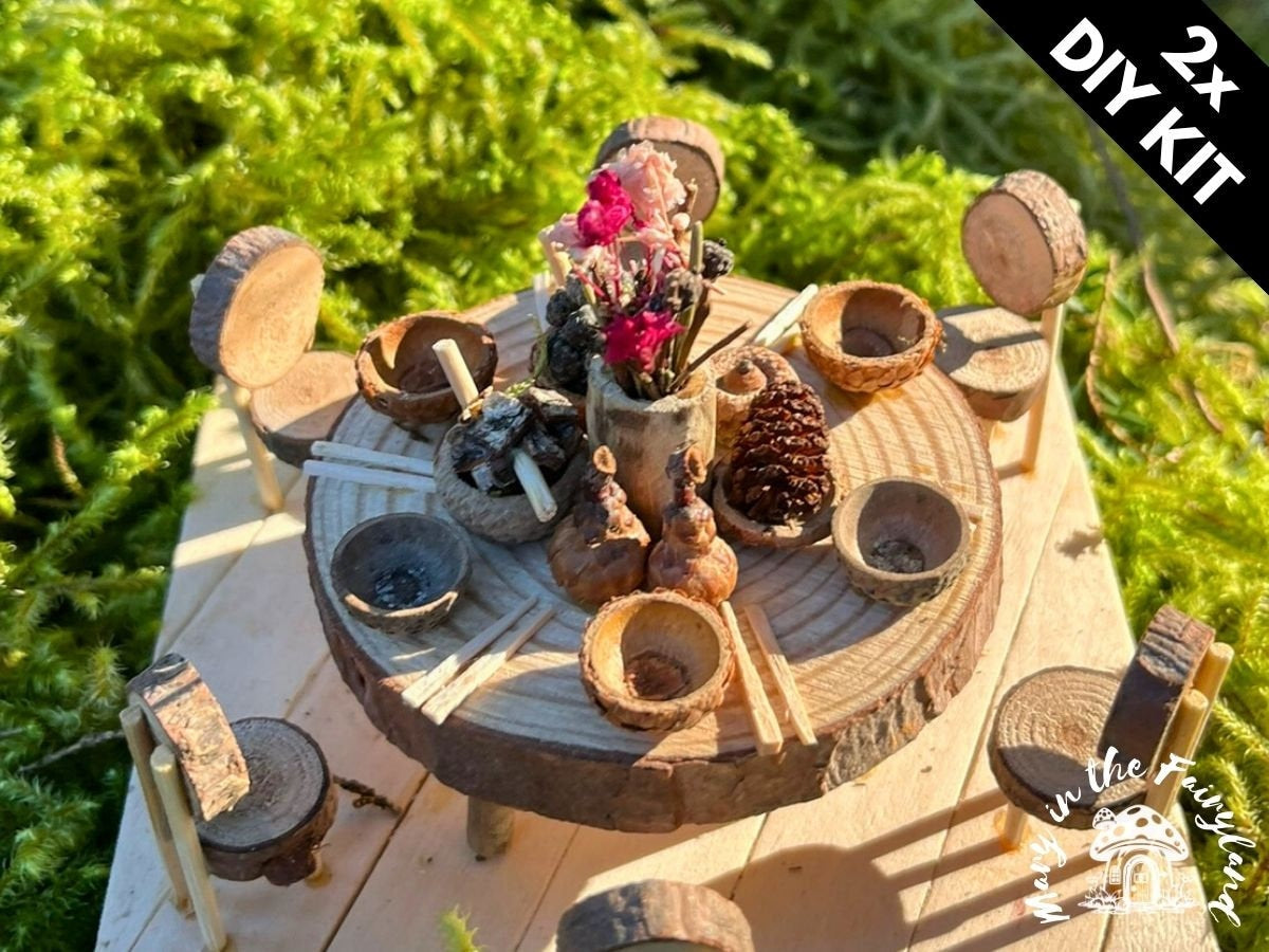 2x Enchanting DIY Fairy Tale Table Kit - Create Magical Worlds with Natural Materials!