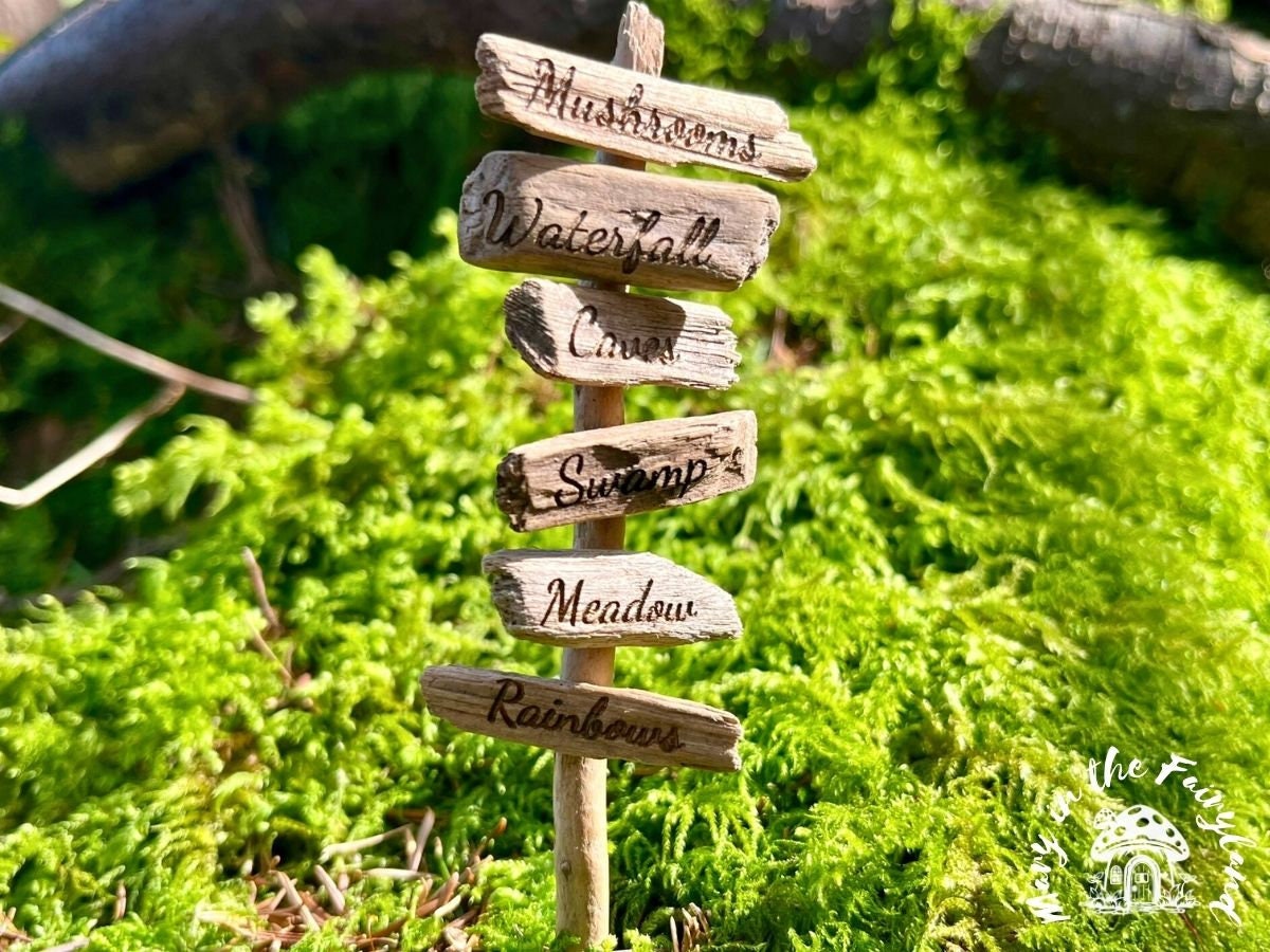 Handmade Fairy Garden Sign Posts