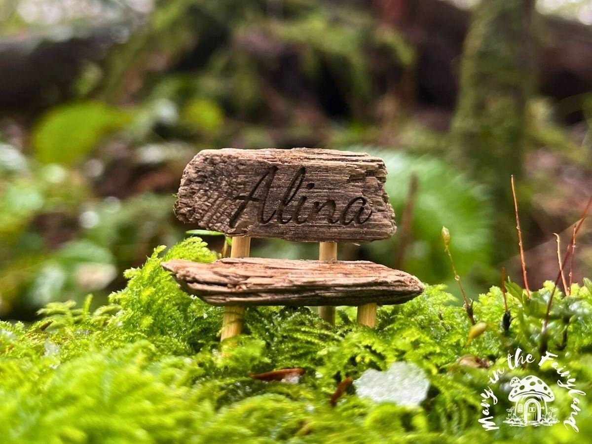 Custom Engraved Mini Fairy Benches – Handcrafted Personalized Decor