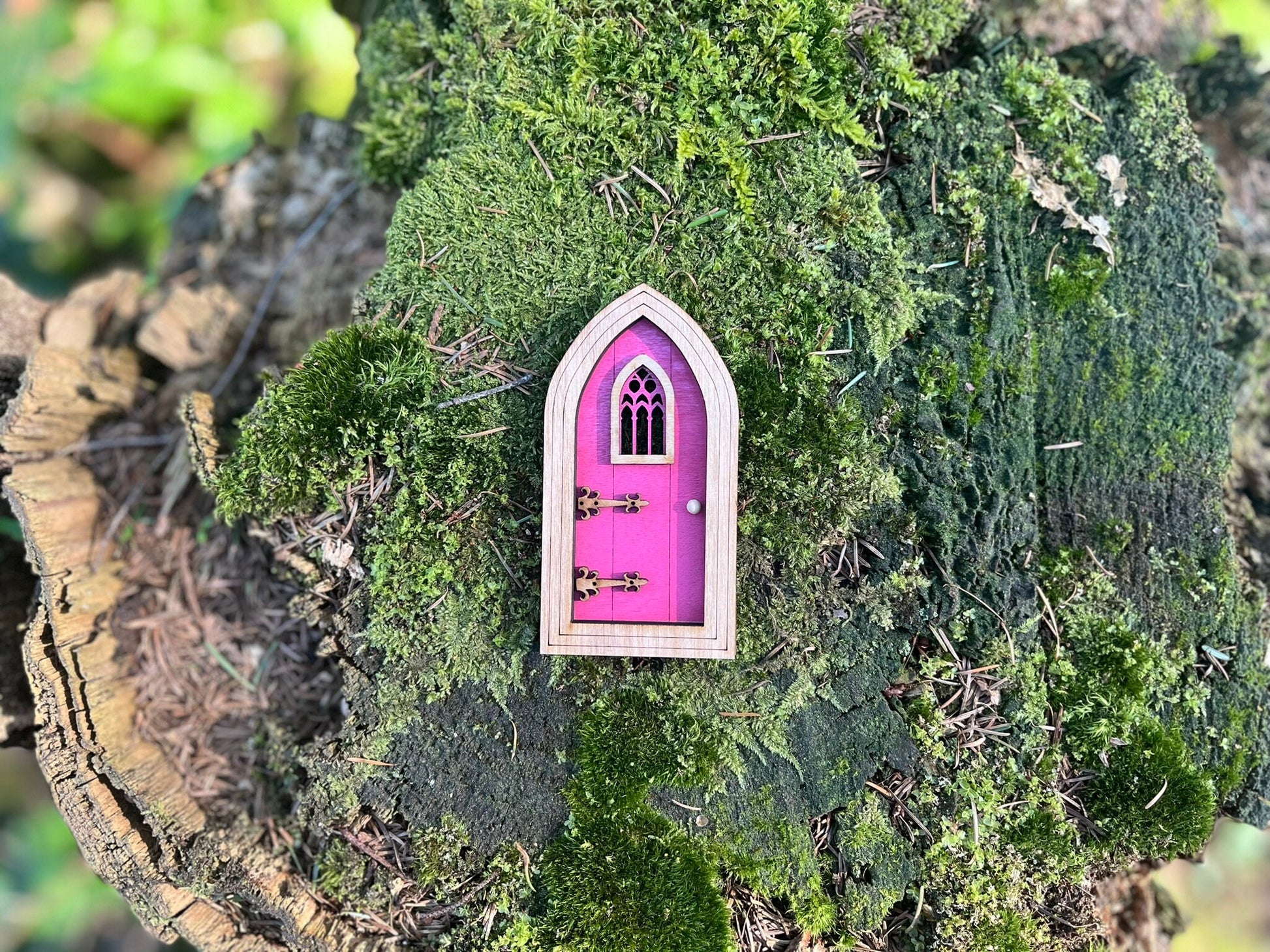 Handcrafted Colored Gothic Fairy Doors for Enchanting Outdoor Fairy Gardens