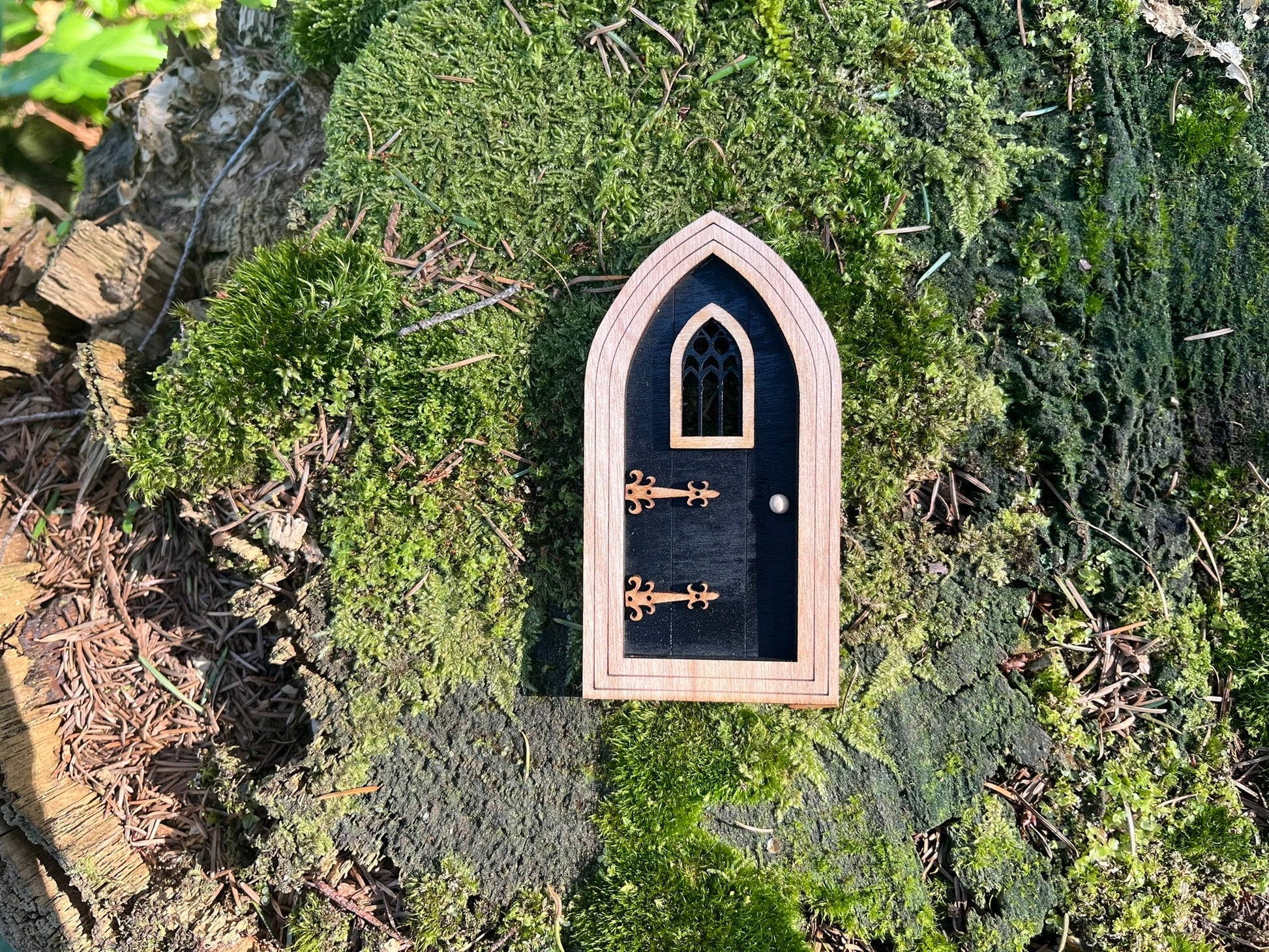 Handcrafted Colored Gothic Fairy Doors for Enchanting Outdoor Fairy Gardens