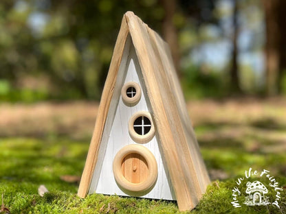 Outdoor A-Frame Fairy House - Handcrafted Fairy Garden Decor