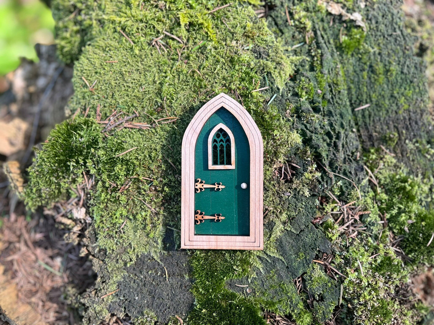 Handcrafted Colored Gothic Fairy Doors for Enchanting Outdoor Fairy Gardens