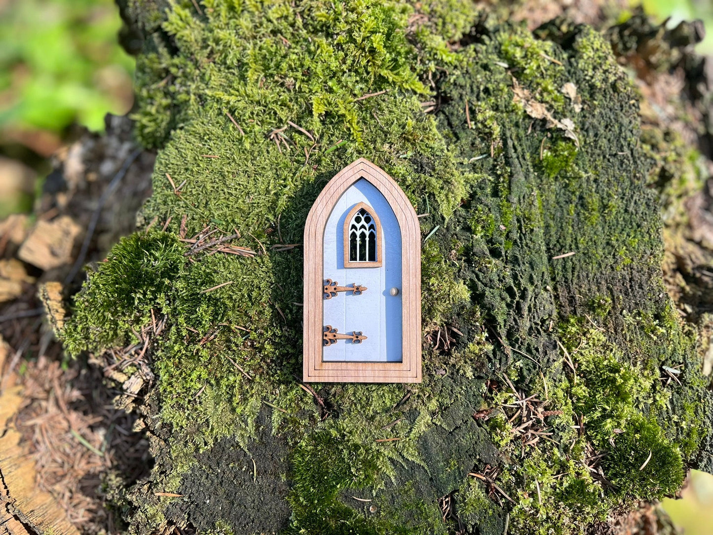 Handcrafted Colored Gothic Fairy Doors for Enchanting Outdoor Fairy Gardens