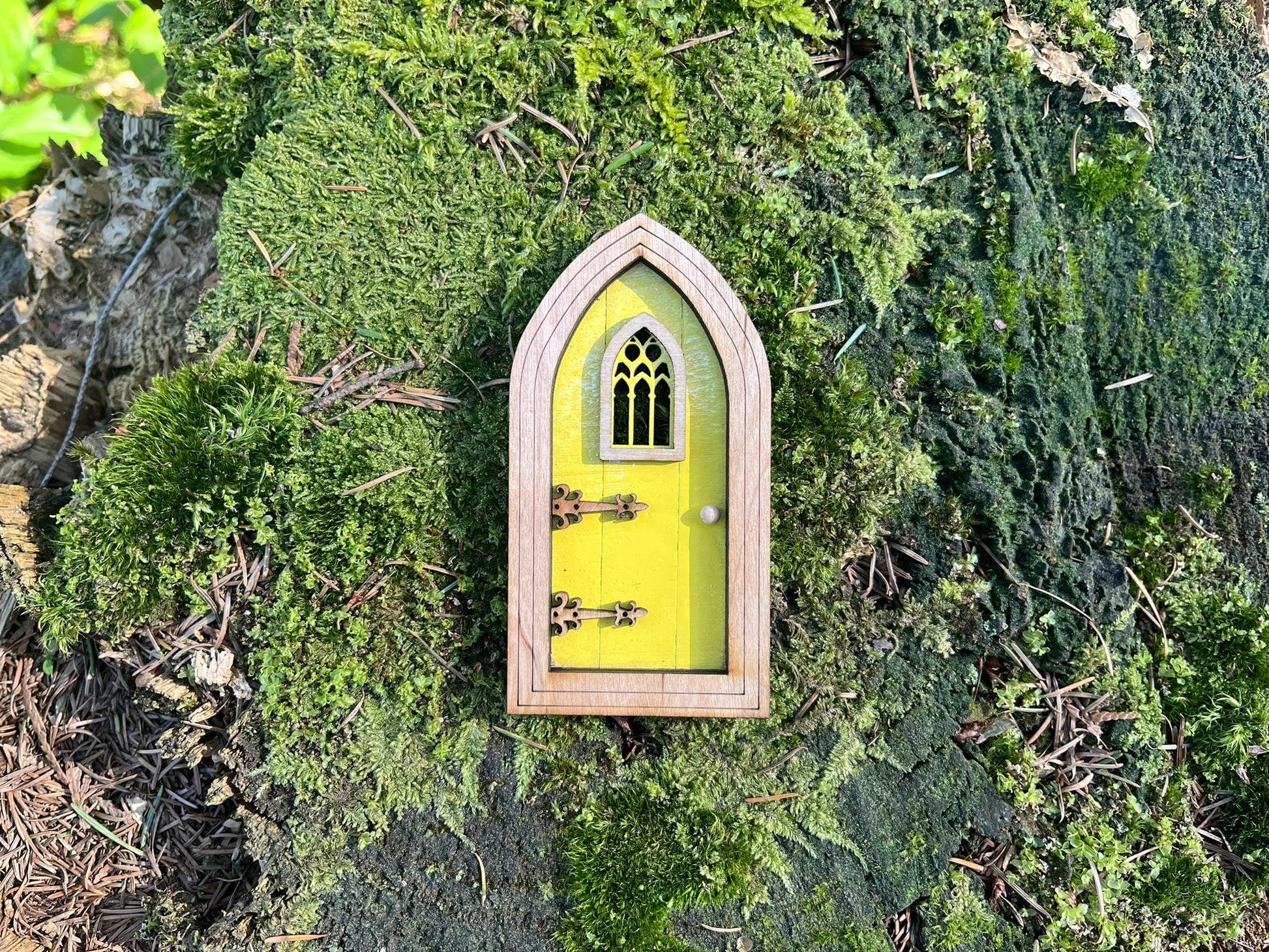 Handcrafted Colored Gothic Fairy Doors for Enchanting Outdoor Fairy Gardens