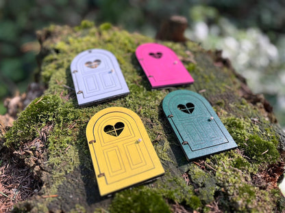 Handcrafted Openable Colored Fairy Doors for Enchanting Outdoor Fairy Gardens