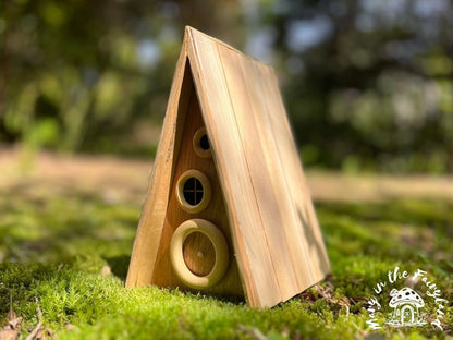 Outdoor A-Frame Fairy House - Handcrafted Fairy Garden Decor