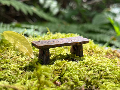 Enchanting Mini Park Bench: Whimsical Fairy Garden Decor