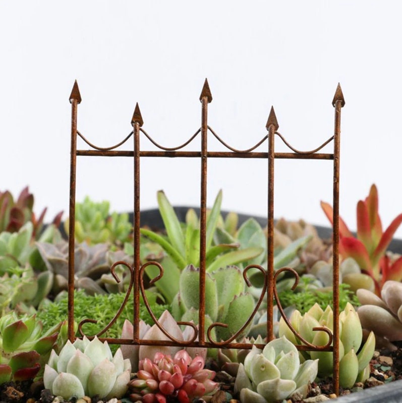 Rustic Tin Picket Fence - Charming Fairy Garden Decor