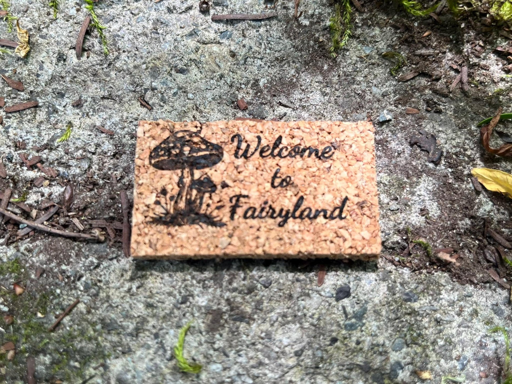 Fairy Doormat – Handmade Cork Miniature