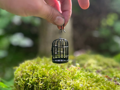 Enchanting Miniature Metal Fairy Birdcage - Vintage Rusty Ornaments for Fairy Gardens