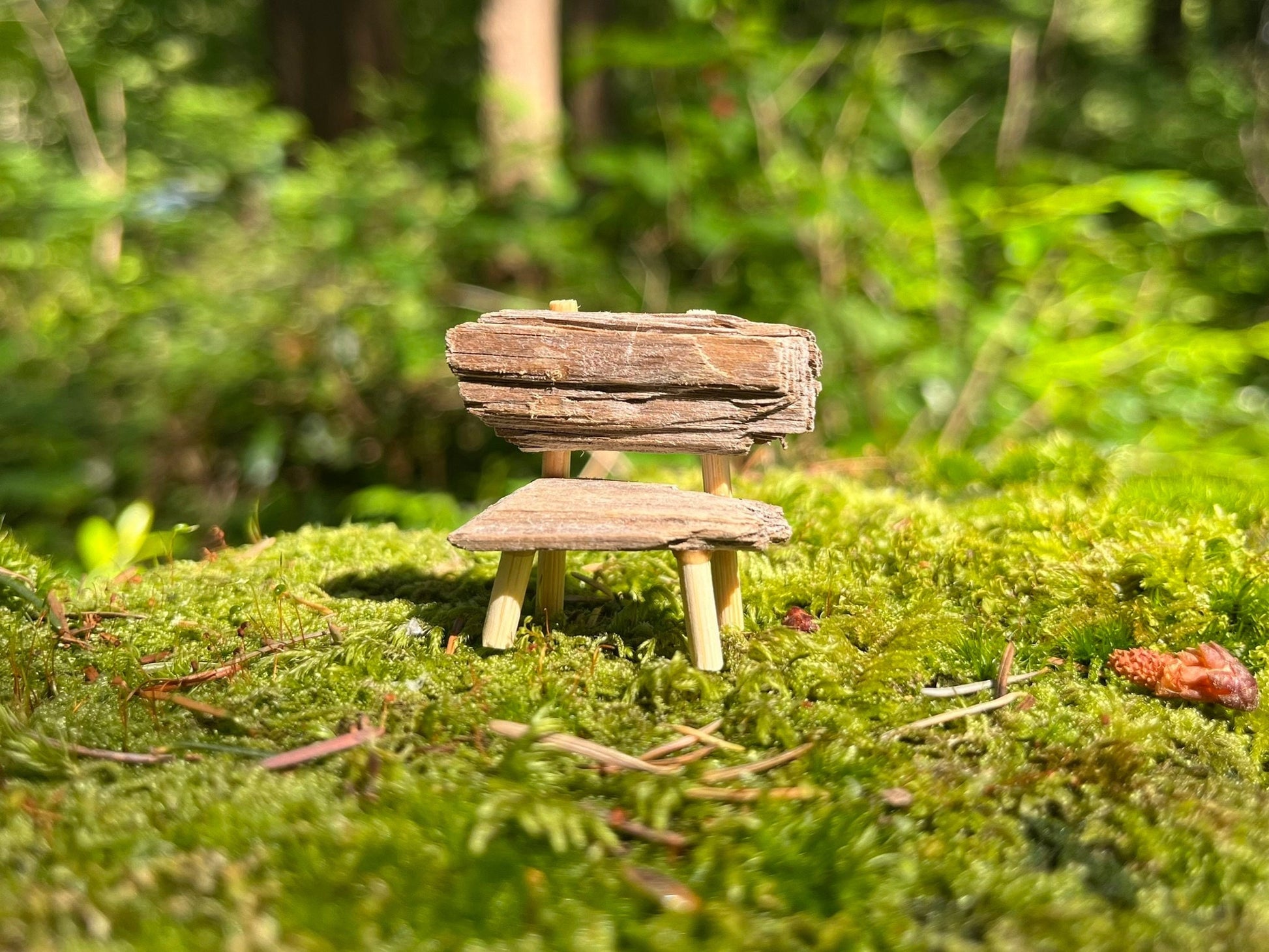 Enchanting Handmade Miniature Wood Benches