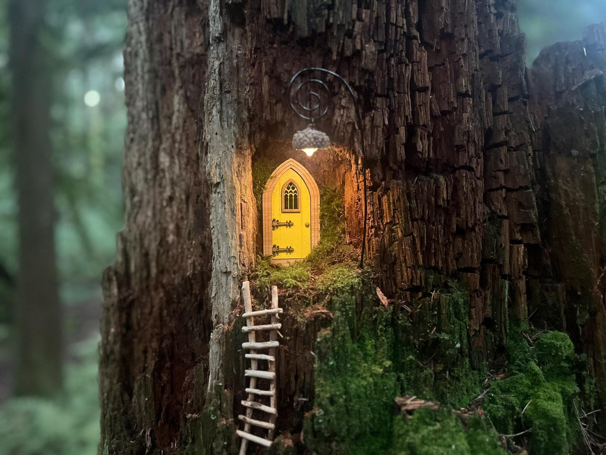 Handcrafted Colored Gothic Fairy Doors for Enchanting Outdoor Fairy Gardens