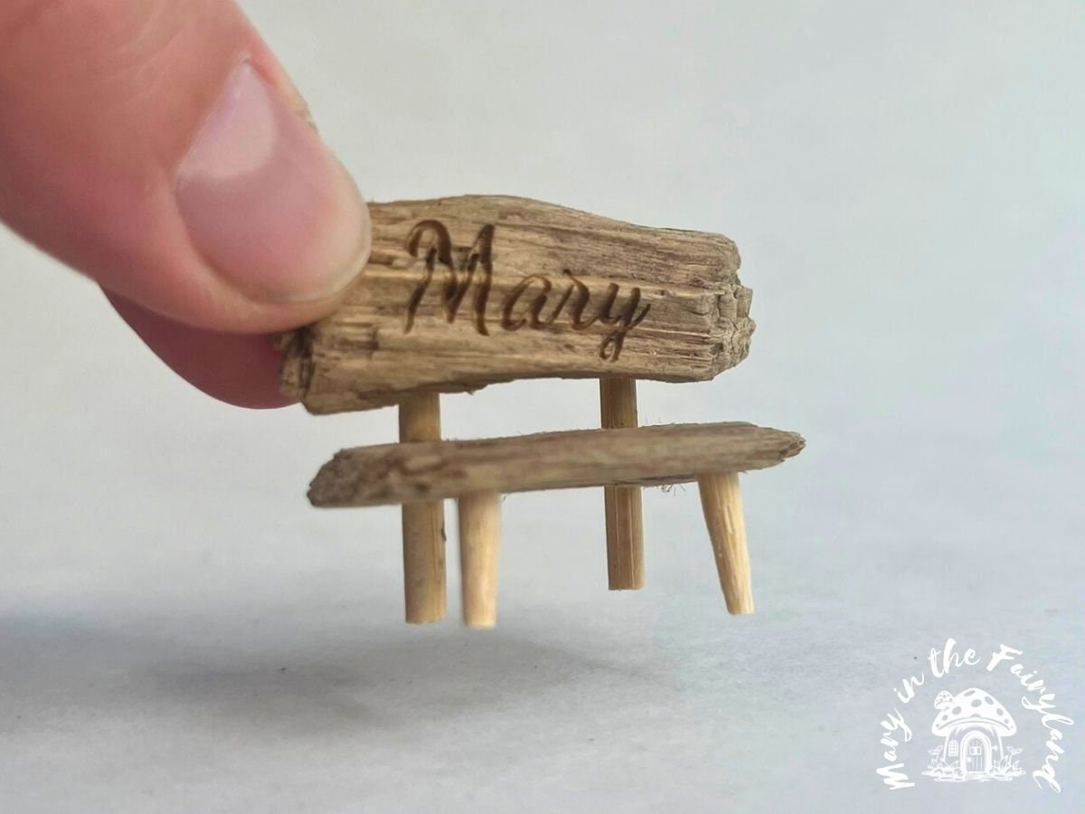 Custom Engraved Mini Fairy Benches – Handcrafted Personalized Decor