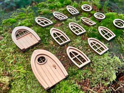 DIY small fairy door with windows