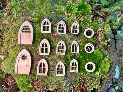 DIY small fairy door with windows