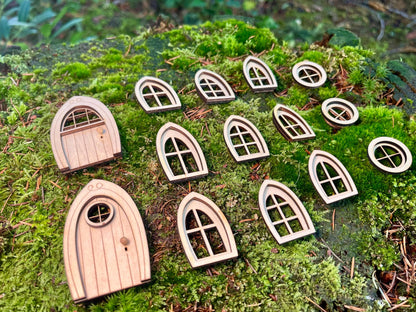 DIY small fairy door with windows