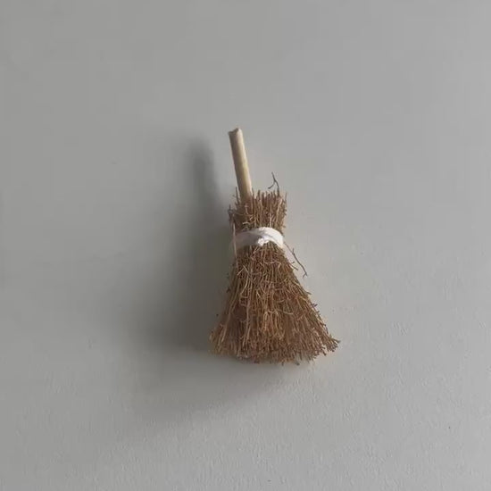 Enchanting Miniature Straw Brooms for Your Fairy Wonderland